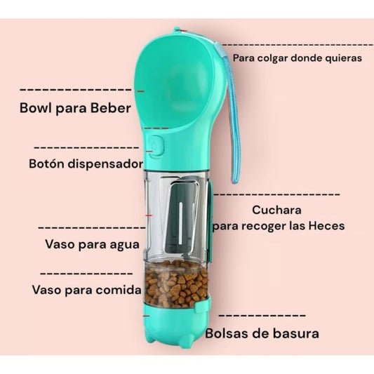 Bebedero multifuncional para mascotas