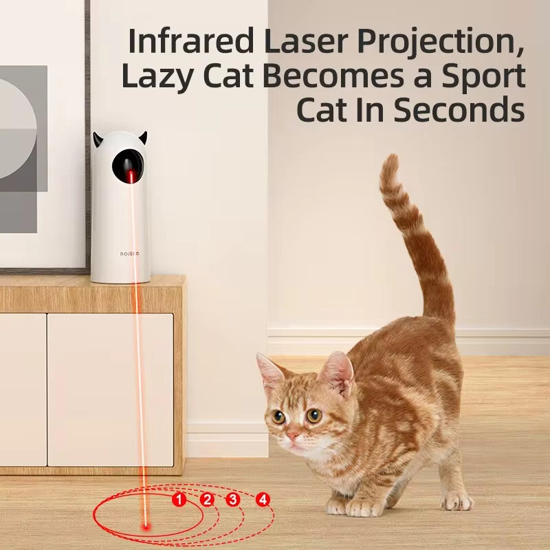 Juguete Láser Automático para Gatos | Juguete Interactivo Inteligente con Luz LED | Accesorio Electrónico para Estimular el Juego en Gatos y Perros