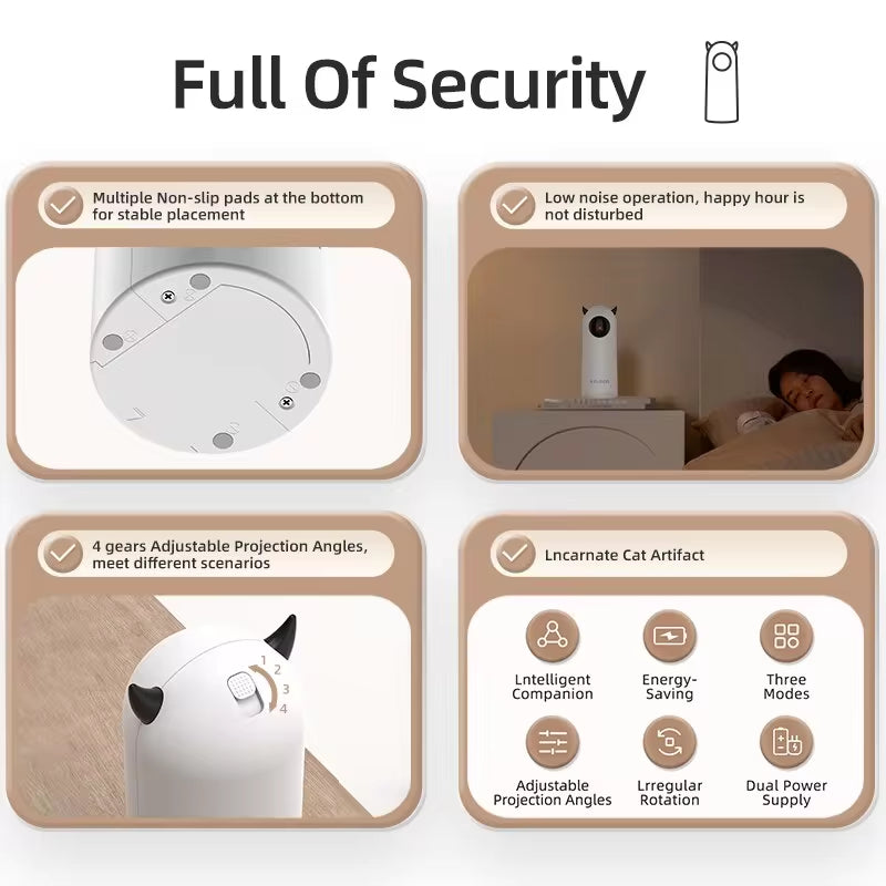 Juguete Láser Automático para Gatos | Juguete Interactivo Inteligente con Luz LED | Accesorio Electrónico para Estimular el Juego en Gatos y Perros