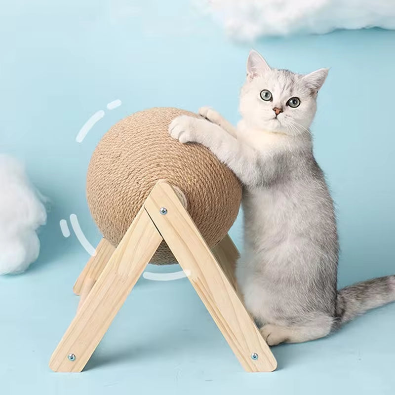 Rascador de Bola para Gatos | Juguete de Sisal para Afilar Uñas y Cuidar Patas | Accesorio Resistente para Entretenimiento Felino
