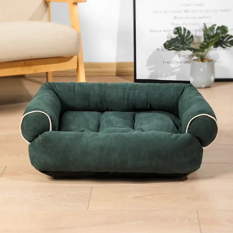 Cama Suave para Perros | Sofá Rectangular de Descanso Profundo con Base Antideslizante | Tapete Cálido y Acolchado para Mascotas