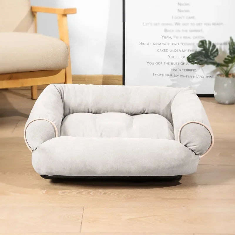 Cama Suave para Perros | Sofá Rectangular de Descanso Profundo con Base Antideslizante | Tapete Cálido y Acolchado para Mascotas