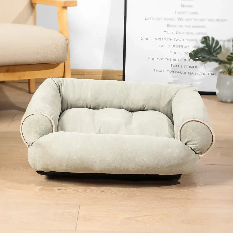 Cama Suave para Perros | Sofá Rectangular de Descanso Profundo con Base Antideslizante | Tapete Cálido y Acolchado para Mascotas