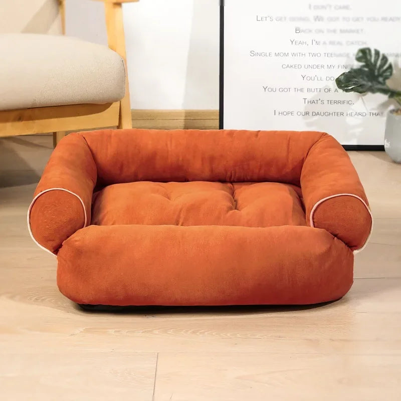Cama Suave para Perros | Sofá Rectangular de Descanso Profundo con Base Antideslizante | Tapete Cálido y Acolchado para Mascotas