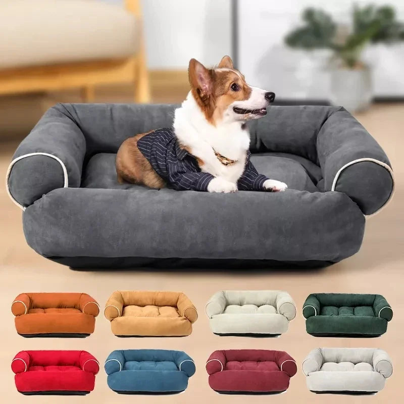 Cama Suave para Perros | Sofá Rectangular de Descanso Profundo con Base Antideslizante | Tapete Cálido y Acolchado para Mascotas
