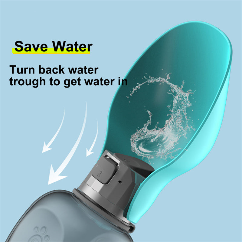 Botella Portátil de Agua para Perros 800 ml | Bebedero Plegable Antiderrames para Mascotas | Accesorio Ideal para Paseos al Aire Libre