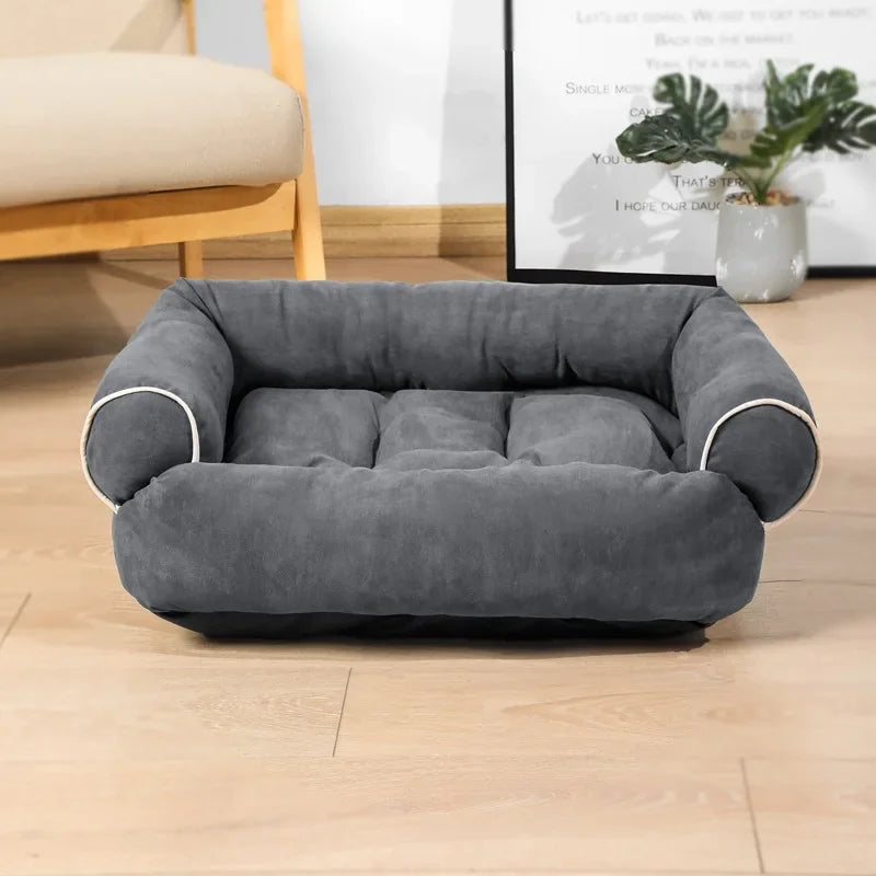 Cama Suave para Perros | Sofá Rectangular de Descanso Profundo con Base Antideslizante | Tapete Cálido y Acolchado para Mascotas