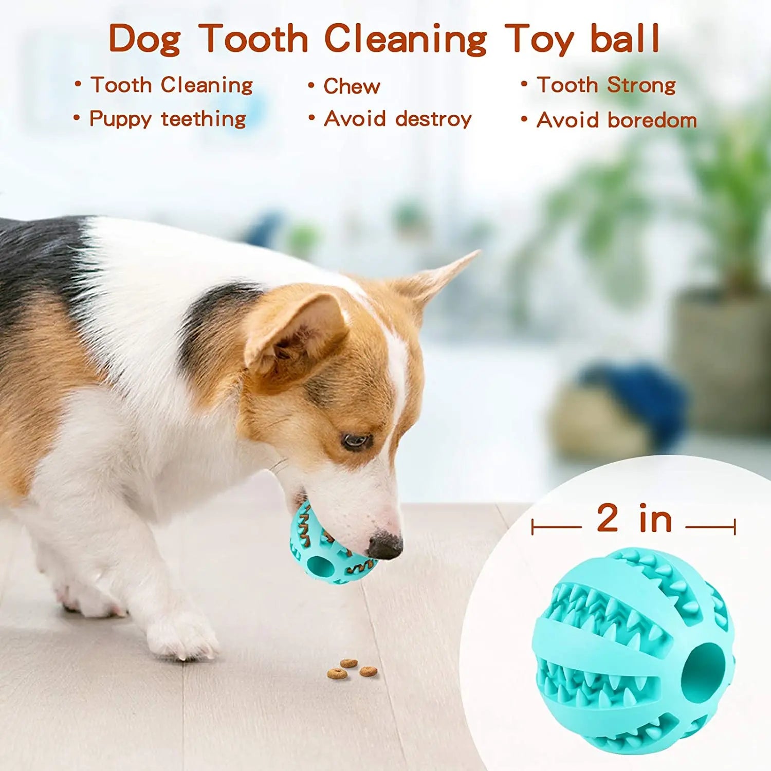 Pelota Mordedora de Caucho Natural para Perros | Juguete Interactivo Resistente para Limpieza Dental y Entretenimiento