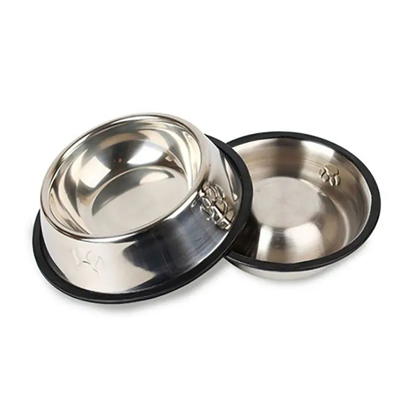 Tazón de Acero Inoxidable para Perros y Gatos con Base Antideslizante | Comedero Antihormigas para Agua y Alimento Disponible en 6 Tamaños
