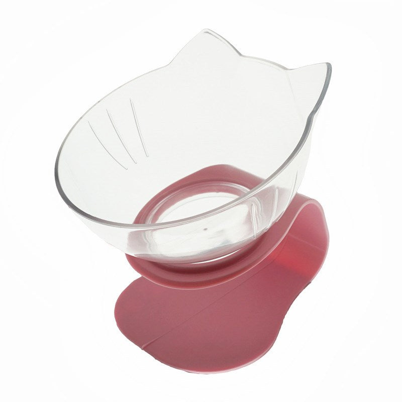 Comedero Elevado para Gatos con Tazón Transparente | Soporte Ergonómico para Alimentación de Mascotas