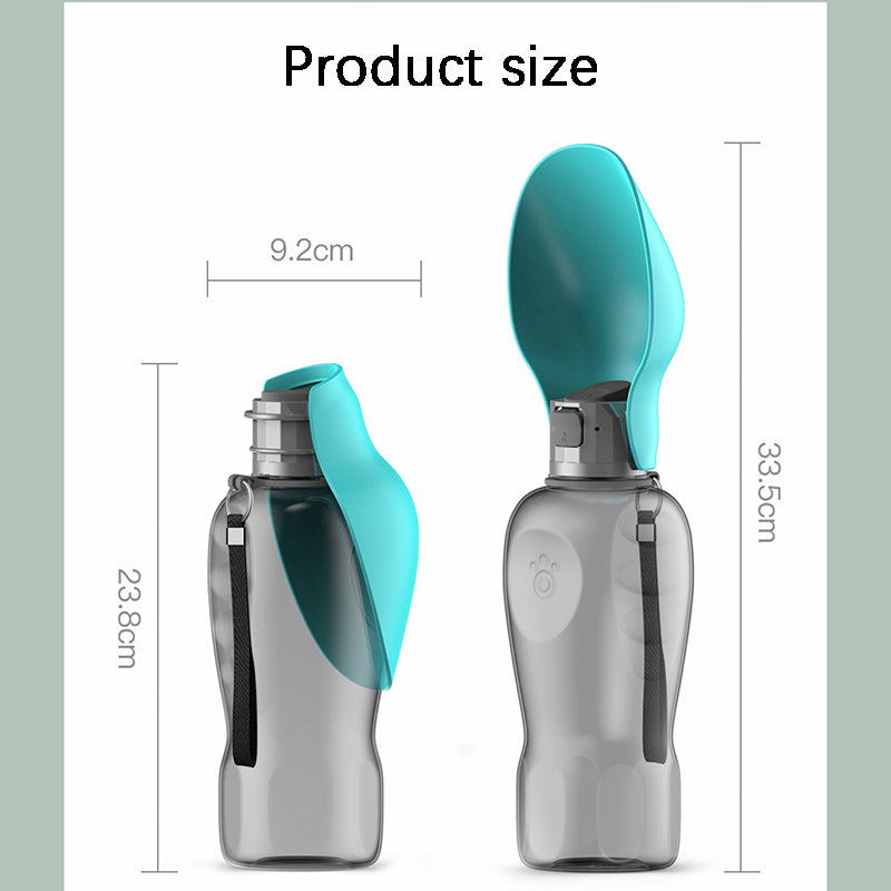 Botella Portátil de Agua para Perros 800 ml | Bebedero Plegable Antiderrames para Mascotas | Accesorio Ideal para Paseos al Aire Libre