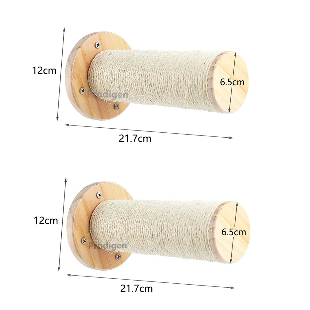 Estantes de Pared para Gatos | Escalera Trepadora con Rascador, Cama y Casa Escondite | Muebles de Interior para Mascotas