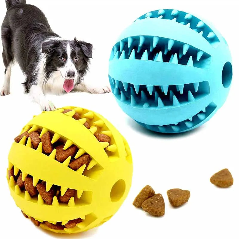 Pelota Mordedora de Caucho Natural para Perros | Juguete Interactivo Resistente para Limpieza Dental y Entretenimiento