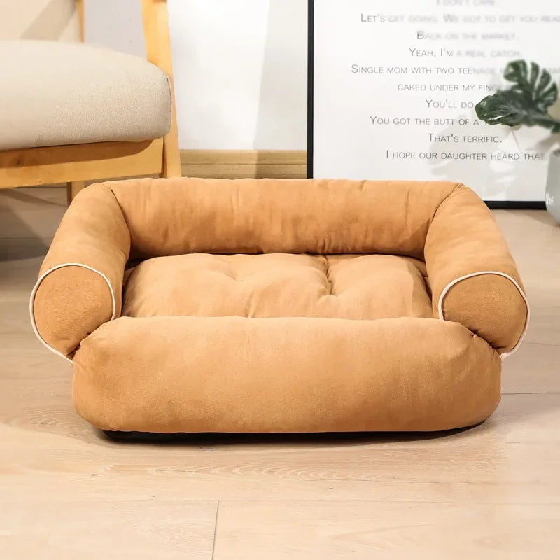Cama Suave para Perros | Sofá Rectangular de Descanso Profundo con Base Antideslizante | Tapete Cálido y Acolchado para Mascotas