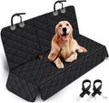 Funda Impermeable para Asiento Trasero de Auto para Perros, Protector de Asiento Antideslizante y Resistente a Arañazos, con Acceso al Descansabrazos Central, Compatible con Autos, SUVs y Camionetas, Color Negro, 53 Pulgadas