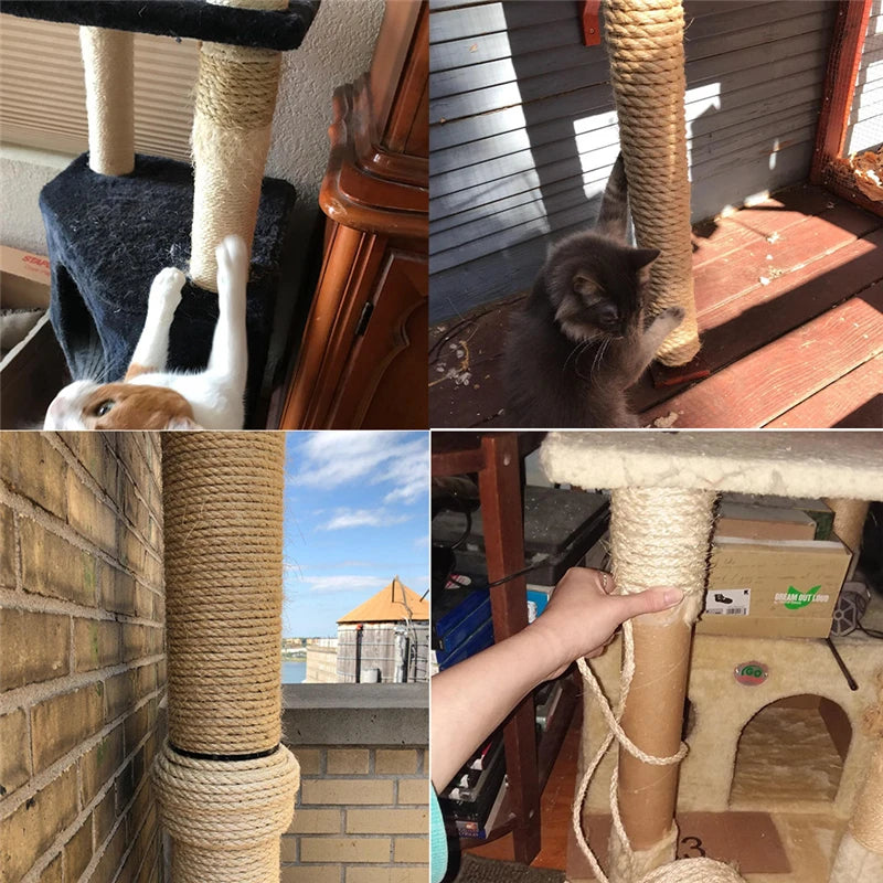 Cuerda de Yute Natural para Rascador de Gatos | Rollo de 10 Metros para Reparar Muebles y Crear Accesorios para Mascotas