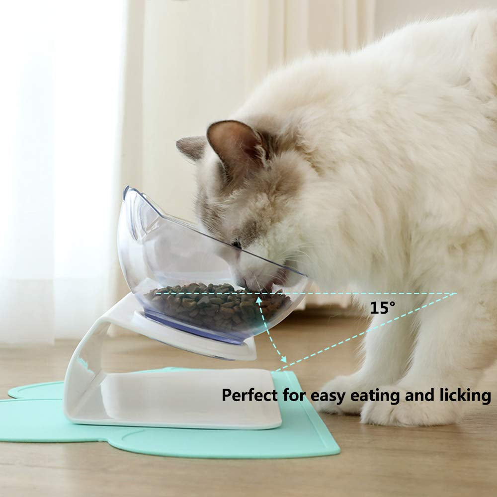 Comedero Elevado para Gatos con Tazón Transparente | Soporte Ergonómico para Alimentación de Mascotas