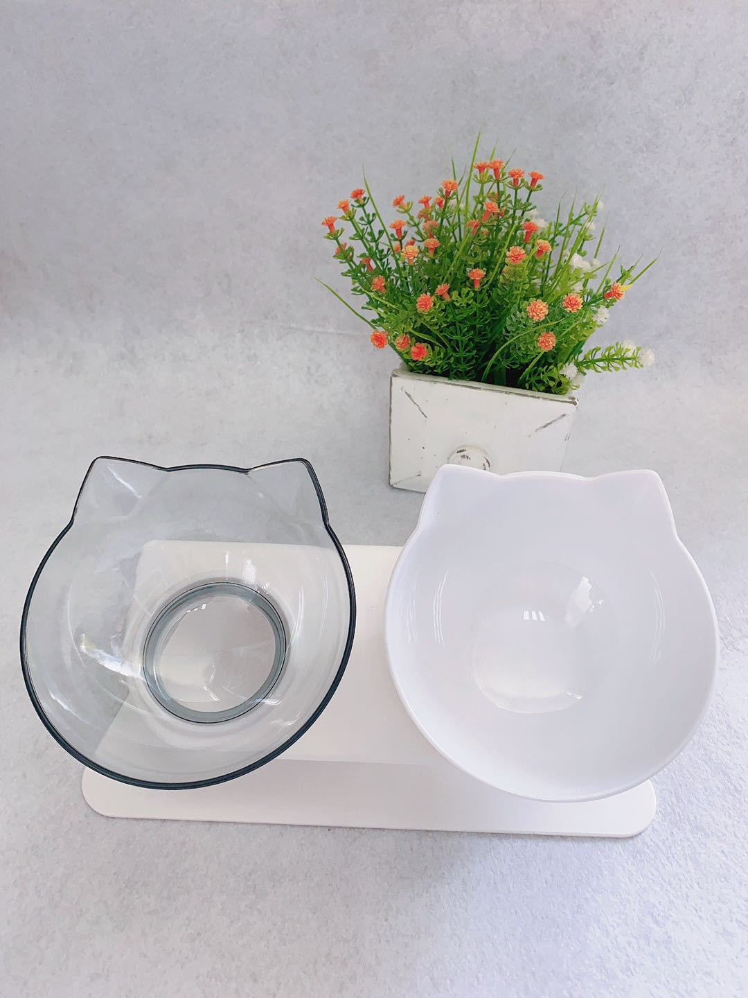 Comedero Elevado para Gatos con Tazón Transparente | Soporte Ergonómico para Alimentación de Mascotas