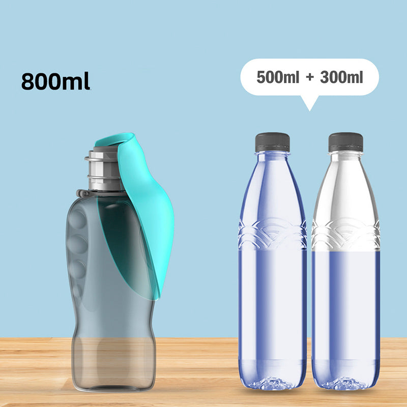 Botella Portátil de Agua para Perros 800 ml | Bebedero Plegable Antiderrames para Mascotas | Accesorio Ideal para Paseos al Aire Libre