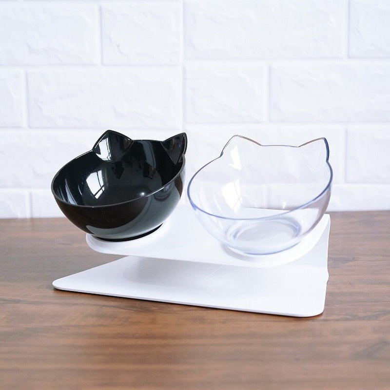 Comedero Elevado para Gatos con Tazón Transparente | Soporte Ergonómico para Alimentación de Mascotas