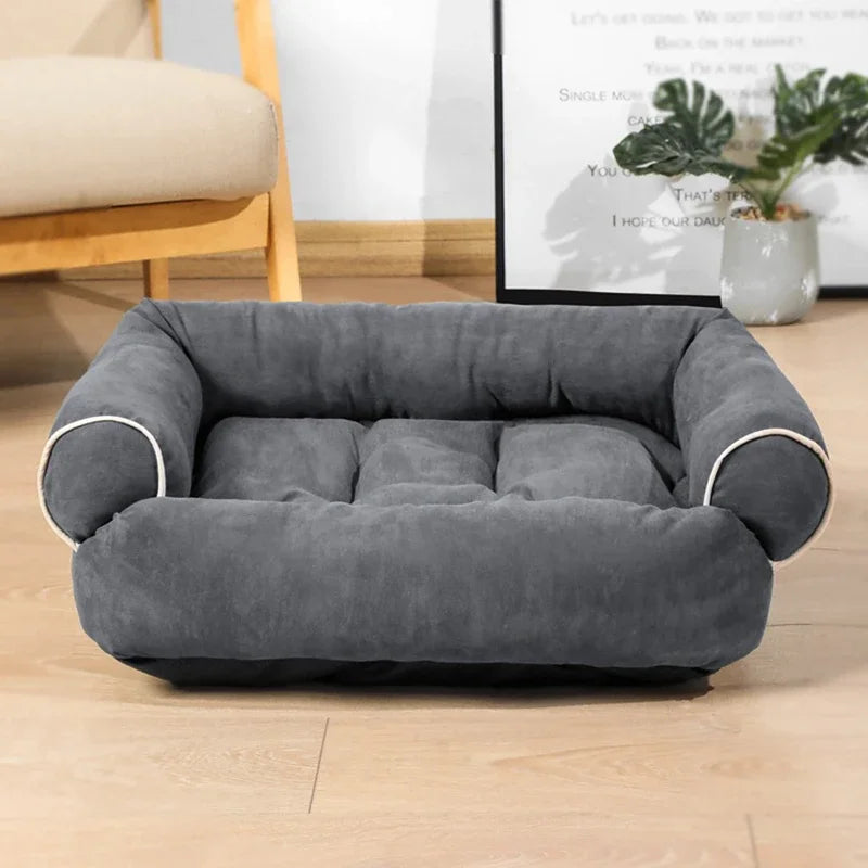 Cama Suave para Perros | Sofá Rectangular de Descanso Profundo con Base Antideslizante | Tapete Cálido y Acolchado para Mascotas