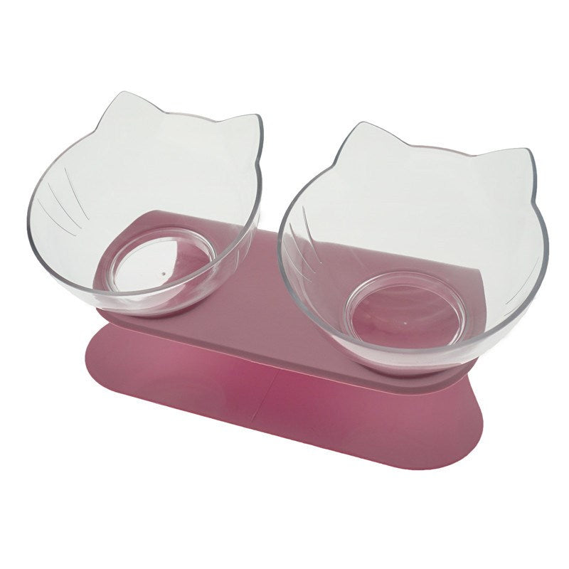 Comedero Elevado para Gatos con Tazón Transparente | Soporte Ergonómico para Alimentación de Mascotas