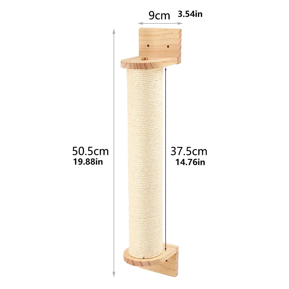 Estantes de Pared para Gatos | Escalera Trepadora con Rascador, Cama y Casa Escondite | Muebles de Interior para Mascotas