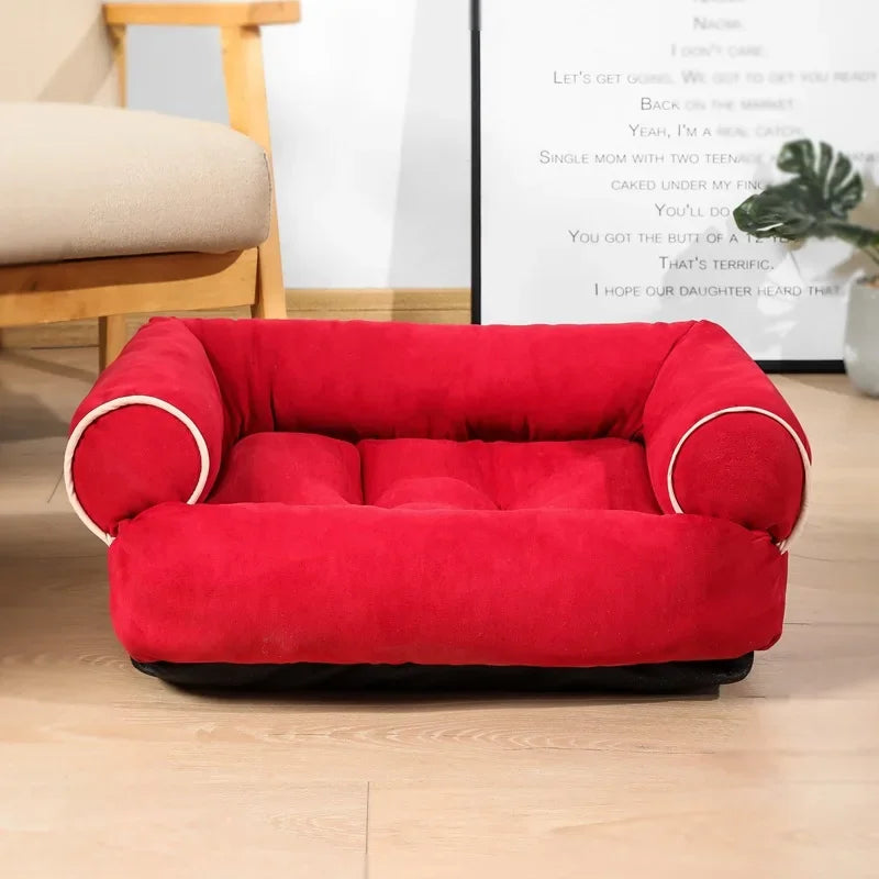 Cama Suave para Perros | Sofá Rectangular de Descanso Profundo con Base Antideslizante | Tapete Cálido y Acolchado para Mascotas