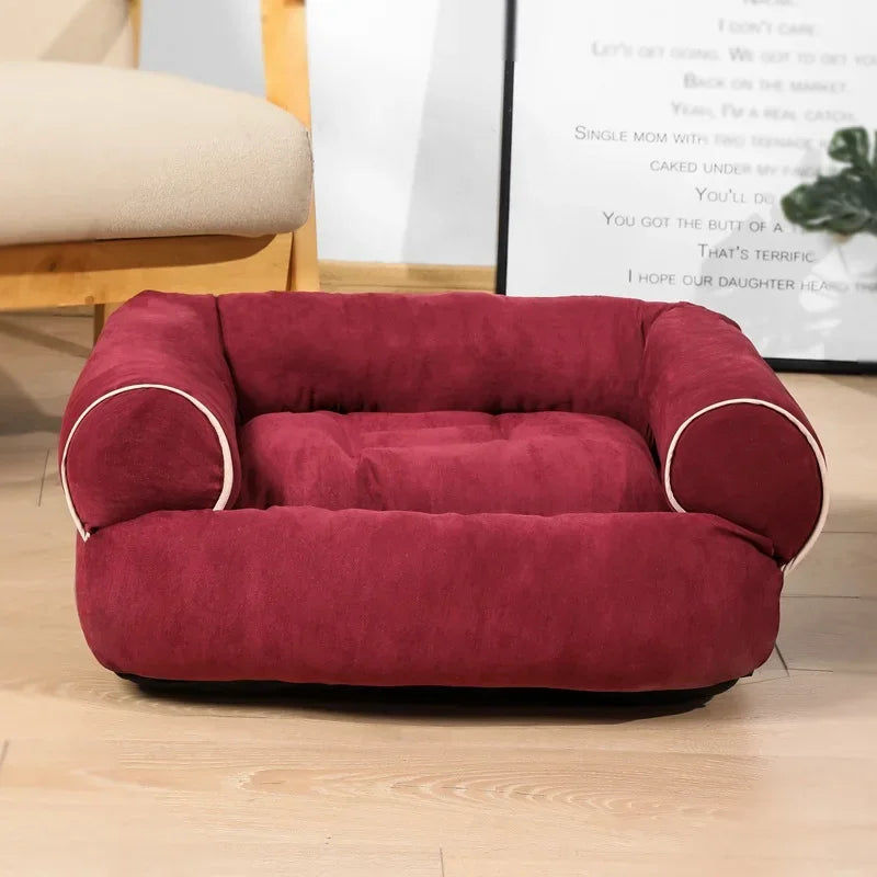 Cama Suave para Perros | Sofá Rectangular de Descanso Profundo con Base Antideslizante | Tapete Cálido y Acolchado para Mascotas