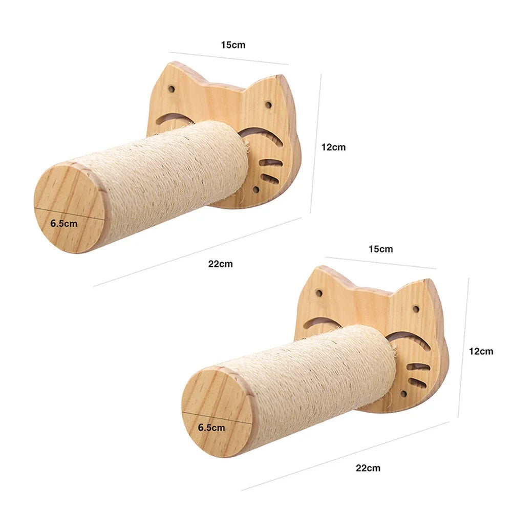 Estantes de Pared para Gatos | Escalera Trepadora con Rascador, Cama y Casa Escondite | Muebles de Interior para Mascotas