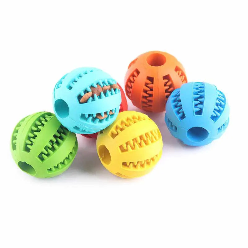 Pelota Mordedora de Caucho Natural para Perros | Juguete Interactivo Resistente para Limpieza Dental y Entretenimiento