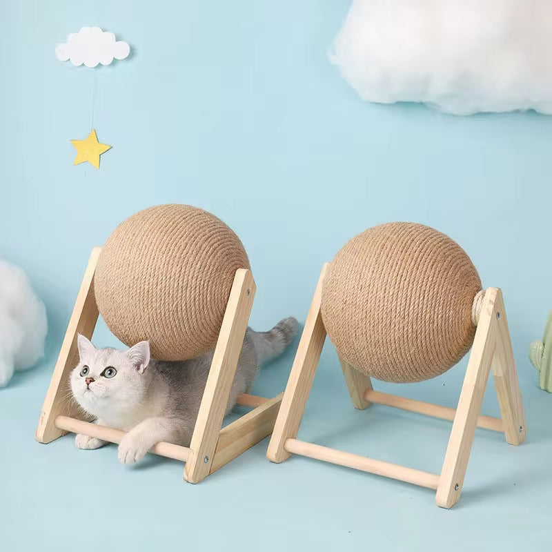 Rascador de Bola para Gatos | Juguete de Sisal para Afilar Uñas y Cuidar Patas | Accesorio Resistente para Entretenimiento Felino