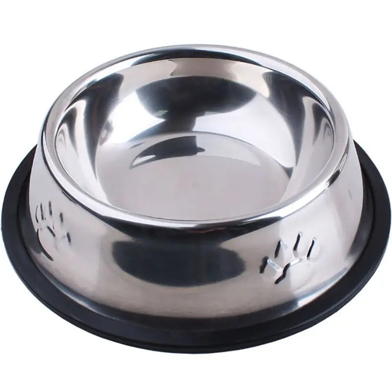 Tazón de Acero Inoxidable para Perros y Gatos con Base Antideslizante | Comedero Antihormigas para Agua y Alimento Disponible en 6 Tamaños
