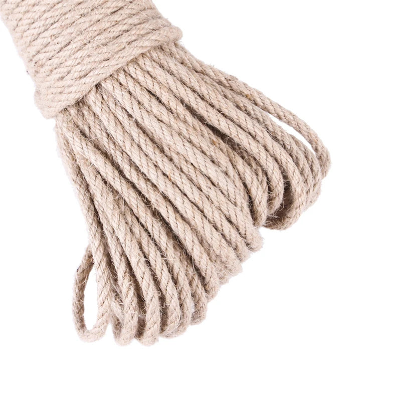 Cuerda de Yute Natural para Rascador de Gatos | Rollo de 10 Metros para Reparar Muebles y Crear Accesorios para Mascotas