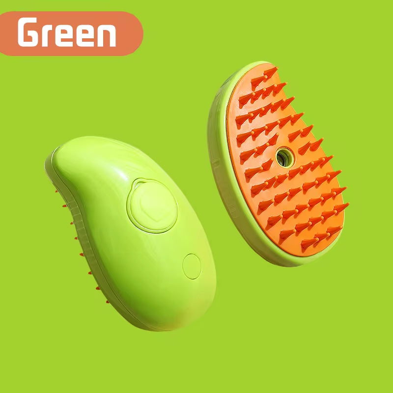 Cepillo 3 en 1 para Mascotas | Cepillo de Vapor para Gatos y Perros con Masaje y Eliminación de Pelo | Peine Eléctrico de Grooming para Cuidado del Pelaje